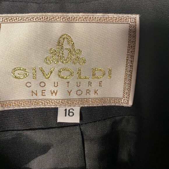 Vintage Givoldi Cout New York Women's Blazer Jacket Black  SZ 16 Made In USA - Picture 5 of 10